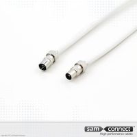 Coax RG 6 kabel, IEC connectoren, 10 m, m/f