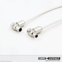 Coax RG 6 kabel, IEC haakse connectoren, 1.5m, m/f