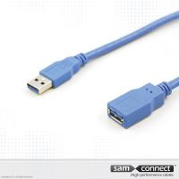USB A naar USB A 3.0 kabel, 5m, m/f