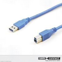 USB A naar USB B 3.0 kabel, 3m, m/m