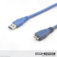 USB A naar Micro USB 3.0 kabel, 3m, m/m